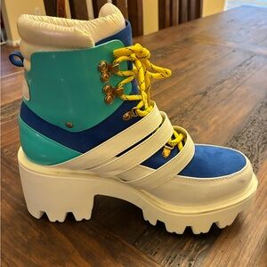 Cape Robbin Blue and Yellow Platform Boots